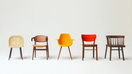 Wall Mural - a row of chairs with different colors of chairs