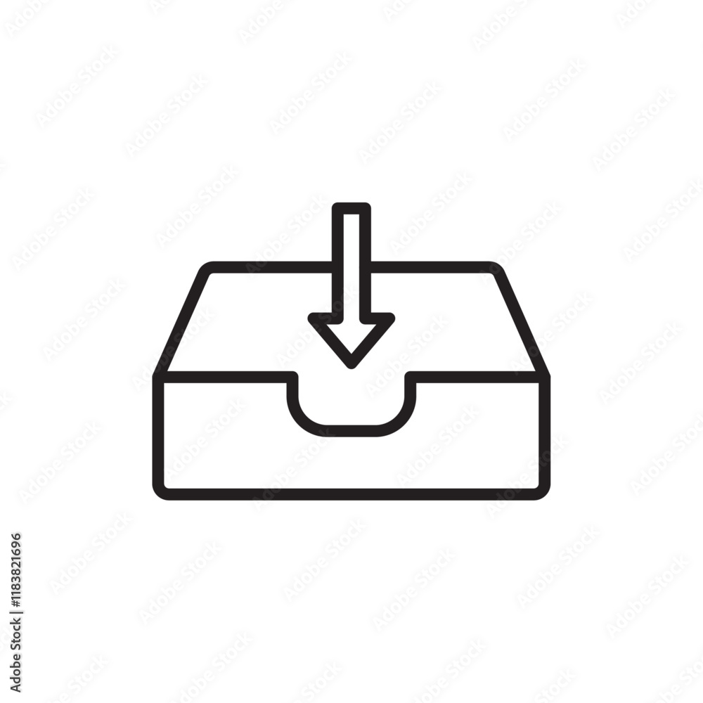 Inbox icon Flat vector set outline