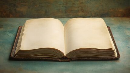 Poster - A conceptual image showcasing the art of journaling, featuring a notebook with open blank pages ready for writing, the image provides ample copy space for customization and personalization