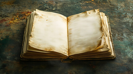 Poster - A conceptual image showcasing the art of journaling, featuring a notebook with open blank pages ready for writing, the image provides ample copy space for customization and personalization