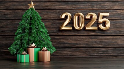a photostock of a glowing christmas tree with presents stacked beneath and 