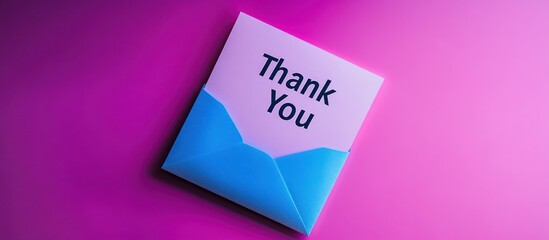 Pink backdrop thank you note