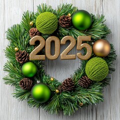 Wall Mural - A photostock of a bright holiday wreath with bold 
