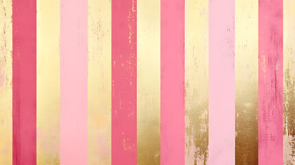 Aufkleber - Elegant pink and gold striped background perfect for chic wallpaper or stylish graphic designs, seamless stripe pattern