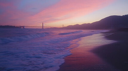 Poster - Golden gate bridge at sunset, san francisco california