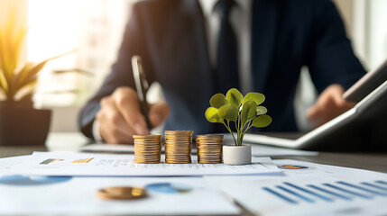 Poster - Influence of environmental factors on corporate financial health, highlighting the importance of esg (environmental, social, and governance) criteria in business strategy