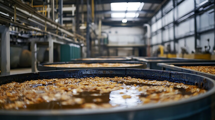 Leinwandbilder - Recycling used cooking oil (uco) as a sustainable raw material for biodiesel production, emphasizing the importance of industrial reuse and environmental conservation