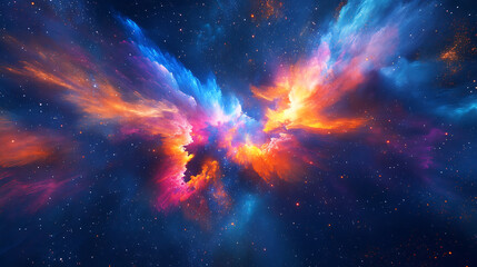 Fototapete - Abstract color universe explosion cool creative background art