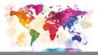 © CreativeCreations - Colorful world map in watercolor style