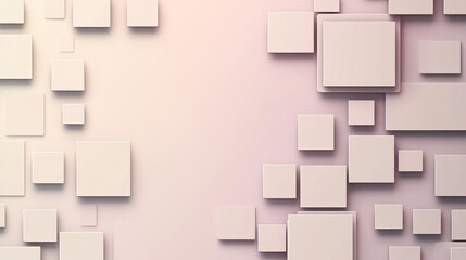 Poster - A 2D flat design featuring pastel-colored rectangles arranged on a simple backdrop, perfect for a wallpaper or presentation banner frame.

