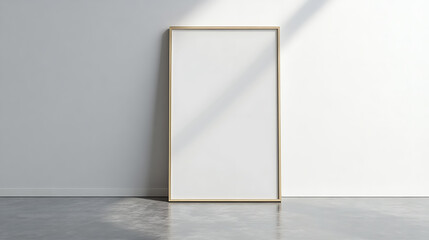 Poster - Large blank frame leaning against a white wall