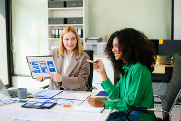 Wall Mural - business team people meeting in office. employee brainstorm and work as team, plan and discuss proje
