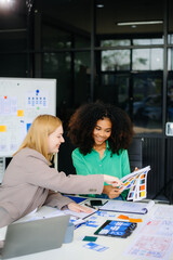 Wall Mural - business team people meeting in office. employee brainstorm and work as team, plan and discuss proje
