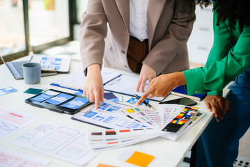 Wall Mural - business team people meeting in office. employee brainstorm and work as team, plan and discuss proje