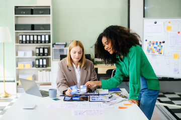 Wall Mural - business team people meeting in office. employee brainstorm and work as team, plan and discuss proje