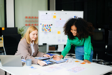 Wall Mural - business team people meeting in office. employee brainstorm and work as team, plan and discuss proje