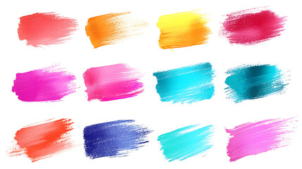 Poster - Highlight brush strokes is isolated on a white background, brush stain or permanent marker pen stroke set, select the brush lines, marker color stroke, brush pen hand drawn underline