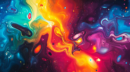 Fototapete - Psychedelic abstract background with bright colors