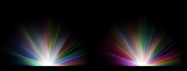 Wall Mural - lens explosion, spark, spark. glowing bright light explosion effect. crystal the effect of a bright 