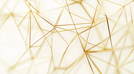 Aufkleber - Golden polygonal lines on a white luxury background, perfect for technology banner display presentations.