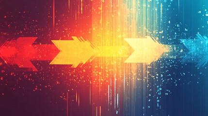 Poster - A light textured gradient background with arrows in pastel yellow, purple, and orange for presentations.