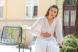 © Andrii Iemelianenko - Caucasian young woman traveler feeling sudden strong abdominal stomach ache gastritis problem. Upset tourist lady having symptom poisoning diarrhea indigestion peptic ulcer pancreatitis on city street