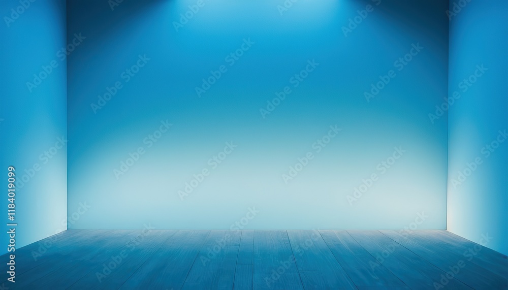 Spotlight blue light rays room studio background for use in various ...