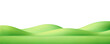 © Doloves - 3d hill grass background. Green cartoon park, field, land, meadow, mountain. Spring and summer vector element for kid scene, illustration, banner. Childish minimal landscape