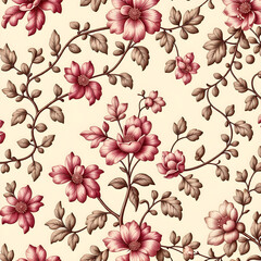 Wall Mural - seamless pattern with flowers