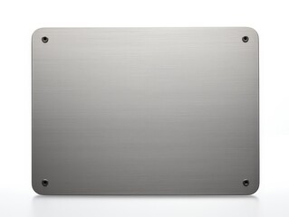Isolated Metal Plate with Smooth Surface and Rounded Corners for Background Use in Creative Projects, Displays, or Product Photography