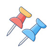 © Waliul - thumbtacks vector icon, office vector illustration - simple illustration of thumbtacks perfect for logos, and office-themed designs.