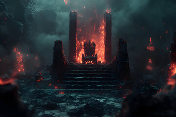 Wall Mural - hades on bone throne: ominous ruler of the underworld