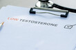 © Kamitana - Healthcare awareness display featuring a stethoscope and a clipboard with 'Low Testosterone' text.