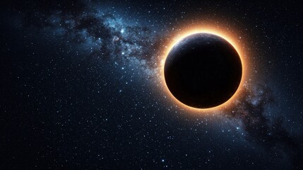 Wall Mural - Annular Solar Eclipse Over the Milky Way Galaxy