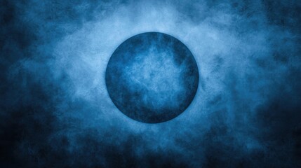Wall Mural - Mystical Blue Orb in Cosmic Nebula Abstract Space Background