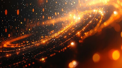 Wall Mural - Abstract Cosmic Background: Golden Lights and Sparkling Stars. Perfect for festive designs and space-themed projects.