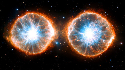 Wall Mural - Cosmic Collision: A Stunning Nebula Explosion in Deep Space