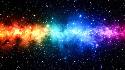 Wall Mural - Cosmic Canvas: Vibrant Nebula in Deep Space. A mesmerizing view of celestial wonders, star clusters, and cosmic dust.