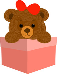 teddy bear in gift box