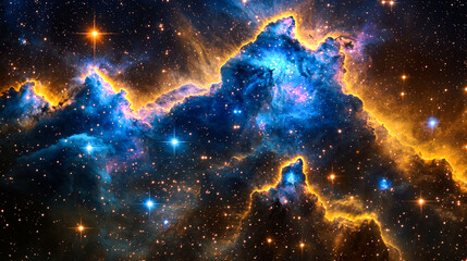 Wall Mural - Cosmic Nebula: A Celestial Tapestry of Stars and Stardust