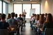 © honami - Professional Business Conference with Engaged Audience in a Modern Meeting Room during Presentation
