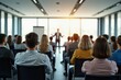 © honami - Professional Business Conference with Engaged Audience in a Modern Meeting Room during Presentation