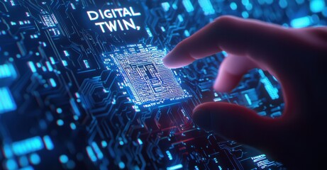 Interactive Concept of Digital Twin Technology with Circuitry Background
