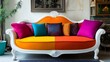 © Imtisal - Amusing sofa with a quirky, oversized frame and vibrant, colorful cushions