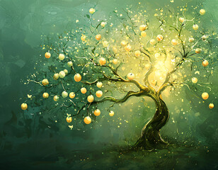 Canvas Print - Golden Apple Tree