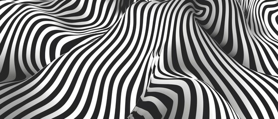 Wall Mural - Black and white abstract pattern with waves and lines. Great for presentation backgrounds, covers and graphic design.