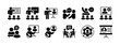 © Vilogsign - Business training and workshop excellent icon set. Containing teaching, education, coaching, discussion, learning, communication, presentation, lecture, meeting, teamwork, briefing vector illustration