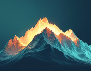 Canvas Print - Glowing Mountain Peak