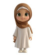 © Fariz - 3D cartoon character muslim girl with brown hijab.