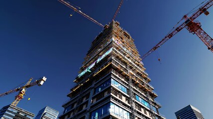Poster - Innovative building construction transforms skyline with cutting-edge technology